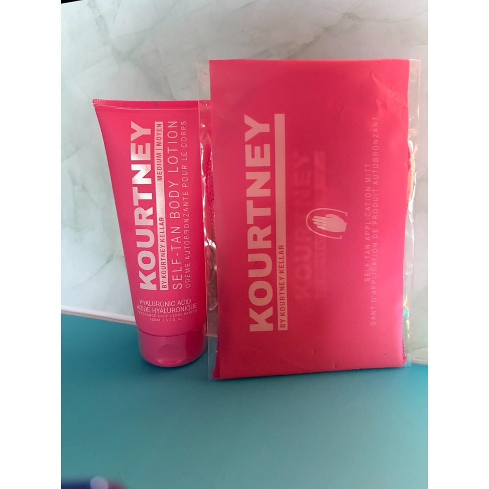 Kourtney Kellar Self-Tan Body Lotion Medium 6.7oz and Application Mitt Set